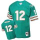 Mitchell and Ness Miami Dolphins &12 Bob Griese Aqua Green Team Color Authentic Throwback NFL Jersey