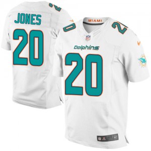 Hommes Nike Dolphins de Miami # 20 Reshad Jones Élite blanc NFL Maillot Magasin