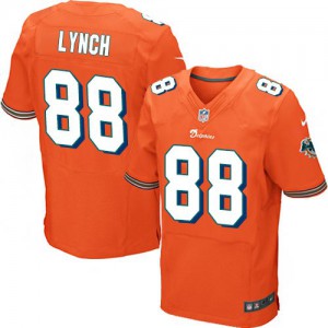 Hommes Nike Dolphins de Miami # 88 Arthur Lynch élite Orange alternent NFL Maillot Magasin