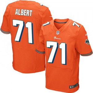 Hommes Nike Dolphins de Miami # 71 Branden Albert élite Orange alternent NFL Maillot Magasin