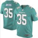 Men Nike Miami Dolphins &35 Walt Aikens Elite Aqua Green Team Color NFL Jersey