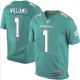 Hommes Nike Dolphins de Miami # 1 Damian Williams élite Aqua vert équipe NFL Maillot Magasin de couleur