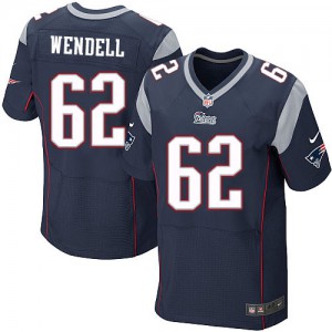 Hommes Nike New England Patriots # 62 Ryan Wendell Élite bleu marine équipe NFL Maillot Magasin de couleur