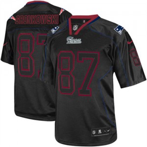 Hommes Nike New England Patriots # 87 Rob Gronkowski Élite Lights Out noir NFL Maillot Magasin