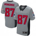 Men Nike New England Patriots &87 Rob Gronkowski Elite Grey Shadow NFL Jersey