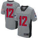 Men Nike New England Patriots &12 Tom Brady Elite Grey Shadow NFL Jersey