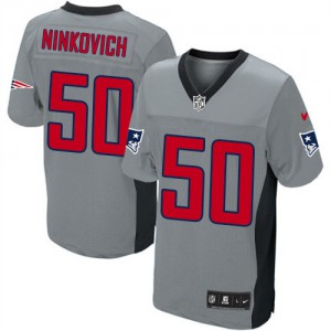 Hommes Nike New England Patriots # 50 Rob Ninkovich Élite gris ombre NFL Maillot Magasin