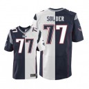 Men Nike New England Patriots &77 Nate Solder Elite Team/Road Two Tone NFL Jersey