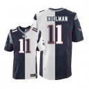 Men Nike New England Patriots &11 Julian Edelman Elite Team/Road Two Tone NFL Jersey