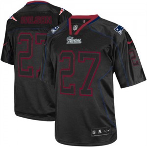 Hommes Nike New England Patriots # 27 Tavon Wilson élite Lights Out noir NFL Maillot Magasin