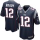 Jeunesse Nike New England Patriots # 12 Tom Brady élite bleu marine équipe couleur C Patch NFL Maillot Magasin