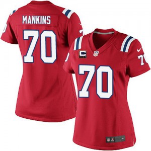 Femmes Nike New England Patriots # 70 Logan Mankins Élite rouge alternent C Patch NFL Maillot Magasin