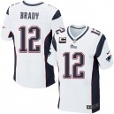 Men Nike New England Patriots &12 Tom Brady Elite White C Patch NFL Jersey