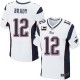 Men Nike New England Patriots &12 Tom Brady Elite White C Patch NFL Jersey