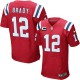 Men Nike New England Patriots &12 Tom Brady Elite Red Alternate C Patch NFL Jersey