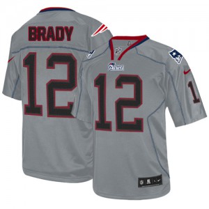 Hommes Nike New England Patriots # 12 Tom Brady élite Lights Out gris NFL Maillot Magasin