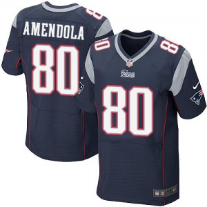 Hommes Nike New England Patriots # 80 Danny Amendola Élite bleu marine équipe NFL Maillot Magasin de couleur