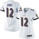Women Nike Baltimore Ravens &12 Jacoby Jones Elite White NFL Jersey