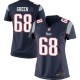 Women Nike New England Patriots &68 Tyronne Green Elite Navy Blue Team Color NFL Jersey