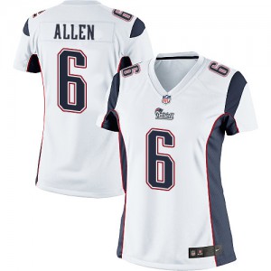 Femmes Nike New England Patriots # 6 Ryan Allen Élite blanc NFL Maillot Magasin