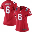 Women Nike New England Patriots &6 Ryan Allen Elite Red Alternate NFL Jersey
