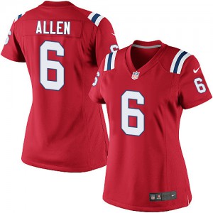 Femmes Nike New England Patriots # 6 Ryan Allen Élite rouge alternent NFL Maillot Magasin