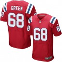 Men Nike New England Patriots &68 Tyronne Green Elite Red Alternate NFL Jersey
