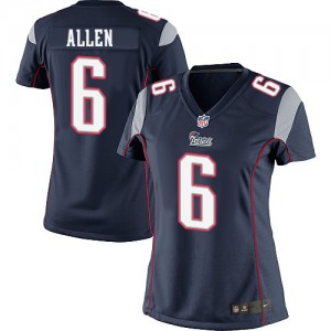 Femmes Nike New England Patriots # 6 Ryan Allen Élite bleu marine équipe NFL Maillot Magasin de couleur