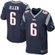 Men Nike New England Patriots &6 Ryan Allen Elite Navy Blue Team Color NFL Jersey