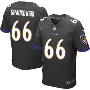 Hommes Nike Baltimore Ravens # 66 Gino Gradkowski élite noir alternent NFL Maillot Magasin