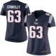 Women Nike New England Patriots &63 Dan Connolly Elite Navy Blue Team Color NFL Jersey
