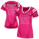 Women Nike New England Patriots &12 Tom Brady Elite Pink Draft Him Shimmer NFL Jersey