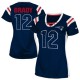 Women Nike New England Patriots &12 Tom Brady Elite Navy Blue Draft Him Shimmer NFL Jersey