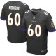 Men Nike Baltimore Ravens &60 Eugene Monroe Elite Black Alternate NFL Jersey