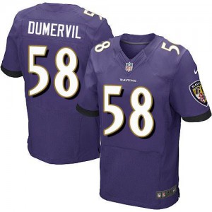 Hommes Nike Baltimore Ravens # 58 Elvis Dumervil nouvelle élite violet équipe NFL Maillot Magasin de couleur