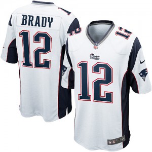 Jeunesse Nike New England Patriots # 12 Tom Brady Élite blanc NFL Maillot Magasin