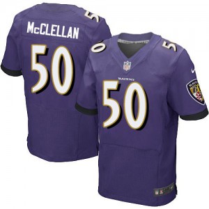 Hommes Nike Baltimore Ravens # 50 Albert McClellan élite violet équipe NFL Maillot Magasin de couleur