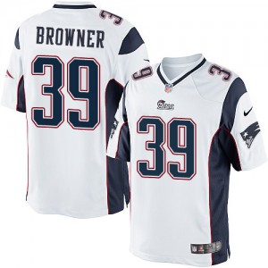 Jeunesse Nike New England Patriots # 39 Brandon Browner Élite blanc NFL Maillot Magasin