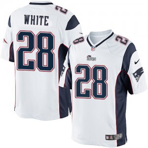 Jeunesse Nike New England Patriots # 28 James Blanc Élite blanc NFL Maillot Magasin