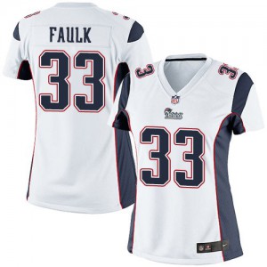 Femmes Nike New England Patriots # 33 Kevin Faulk Élite blanc NFL Maillot Magasin