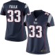 Women Nike New England Patriots &33 Kevin Faulk Elite Navy Blue Team Color NFL Jersey