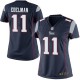 Women Nike New England Patriots &11 Julian Edelman Elite Navy Blue Team Color NFL Jersey