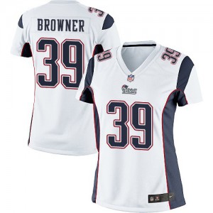 Femmes Nike New England Patriots # 39 Brandon Browner Élite blanc NFL Maillot Magasin