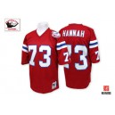 Mitchell and Ness New England Patriots &73 John Hannah Red Authentic NFL Jersey