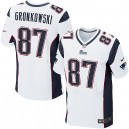 Men Nike New England Patriots &87 Rob Gronkowski Elite White NFL Jersey
