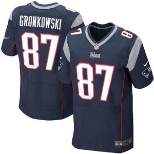 Hommes Nike New England Patriots # 87 Rob Gronkowski Élite bleu marine équipe NFL Maillot Magasin de couleur