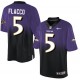 Men Nike Baltimore Ravens &5 Joe Flacco Elite Purple/Black Fadeaway NFL Jersey