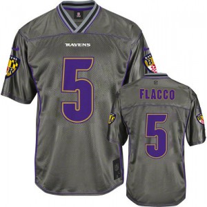 Hommes Nike Baltimore Ravens # 5 Joe Flacco Élite gris Vapor NFL Maillot Magasin