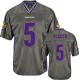 Men Nike Baltimore Ravens &5 Joe Flacco Elite Grey Vapor NFL Jersey