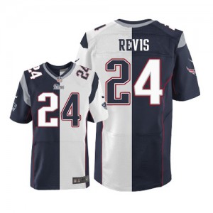 Hommes Nike New England Patriots # 24 Darrelle Revis élite Team/route deux tonnes NFL Maillot Magasin